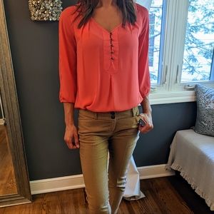 Daniel Rainn Studded 3/4 Sleeve Top